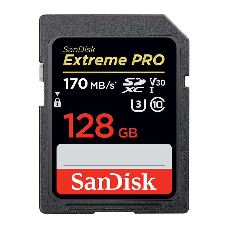 闪迪 SANDISK 128g SD存储卡 U3 C10 V30 4K至尊超极速版数码相机内存卡 读速170MB/s 写速90MB/s  计价单位:张