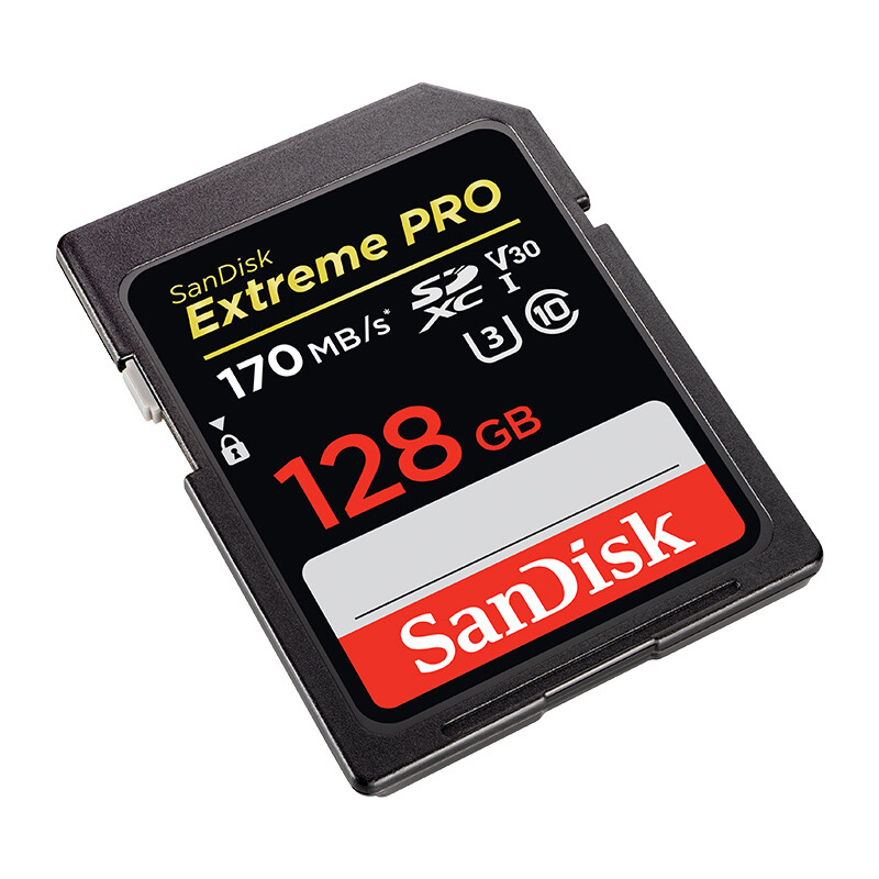 闪迪 SANDISK 128g SD存储卡 U3 C10 V30 4K至尊超极速版数码相机内存卡 读速170MB/s 写速90MB/s  计价单位:张
