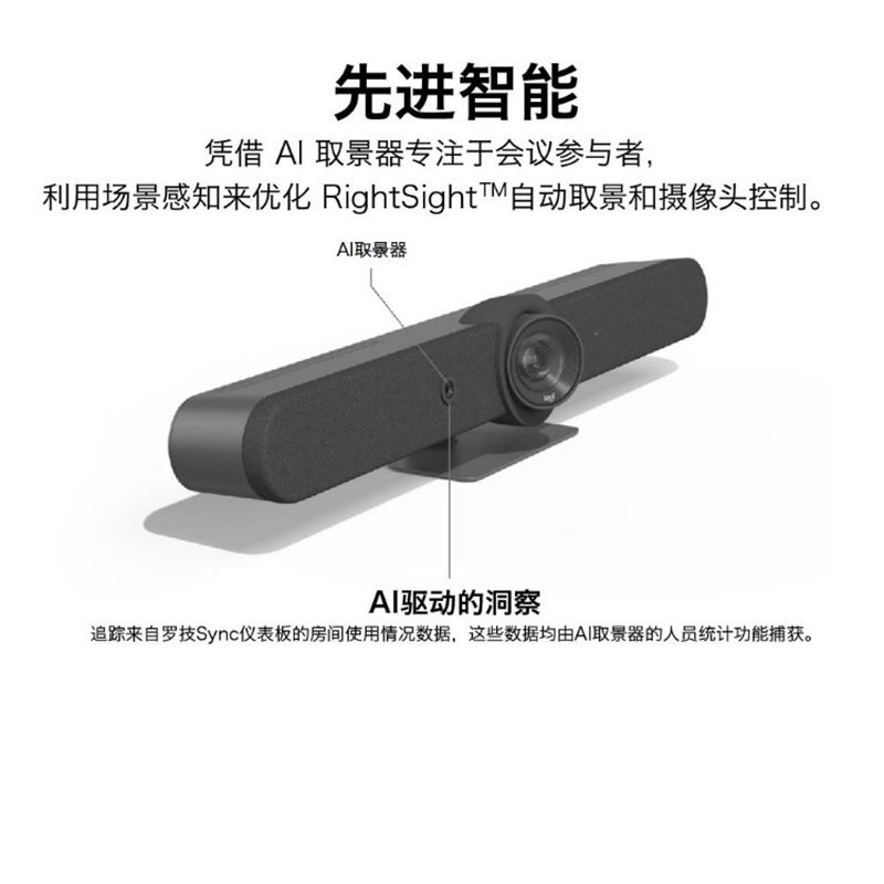 罗技 LOGITECH CC5500e 一体式摄像头 4K超高清 USB免驱 15倍无损变焦 黑色 计价单位:台