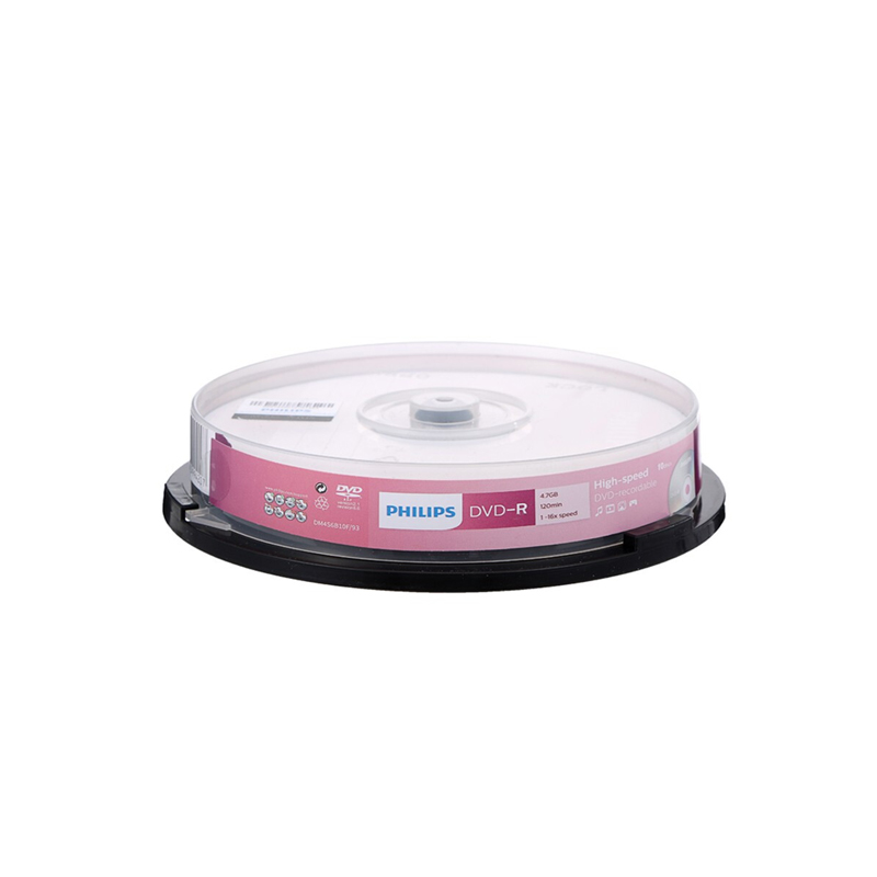 飞利浦 PHILIPS DVD-R 空白刻录光盘  4.7G 120min 1-16速  10片/桶 计价单位:桶
