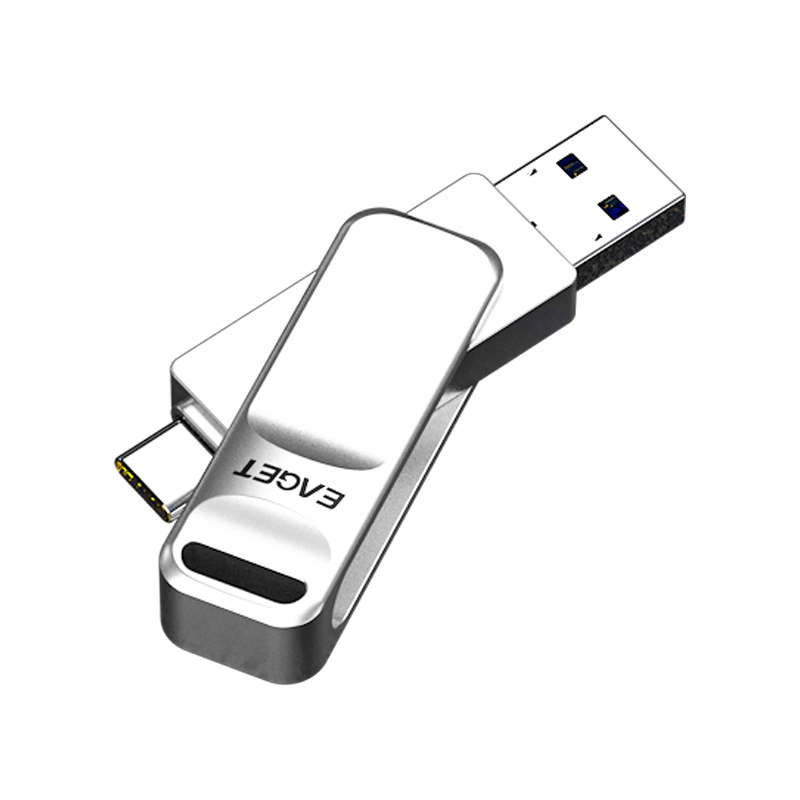 忆捷 EAGET CF20 U盘128GB Type-C USB3.0 旋转金属 计价单位:个