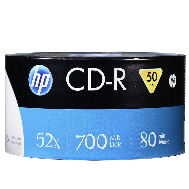 惠普 HP CD-R 光盘 52速 700MB 50片/桶 可打印 计价单位:桶