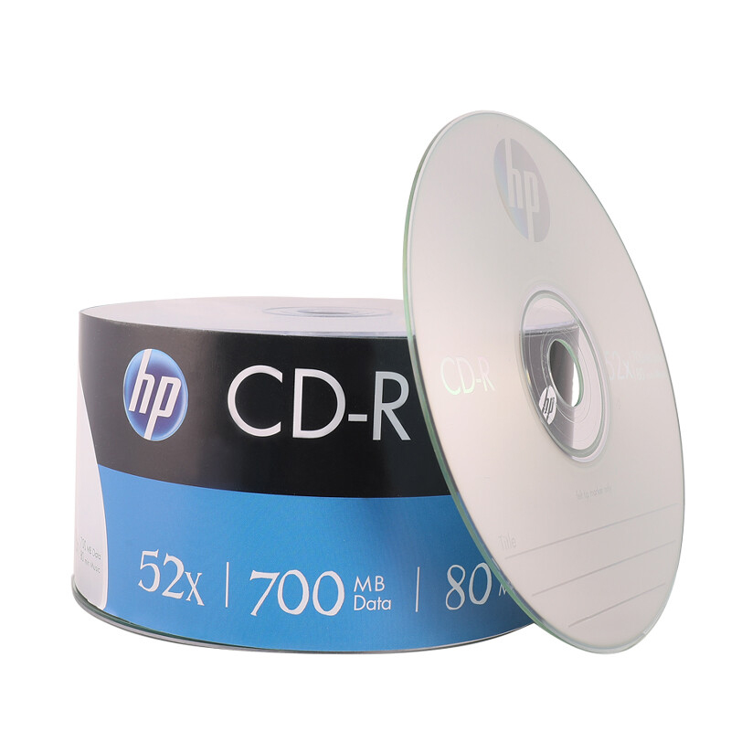 惠普 HP CD-R 光盘 52速 700MB 50片/桶 可打印 计价单位:桶