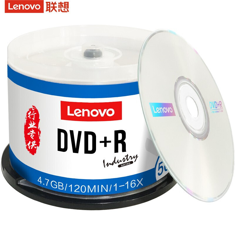联想 Lenovo DVD+R 空白刻录光盘 16X 4.7G 行业装 50片/桶 计价单位:桶