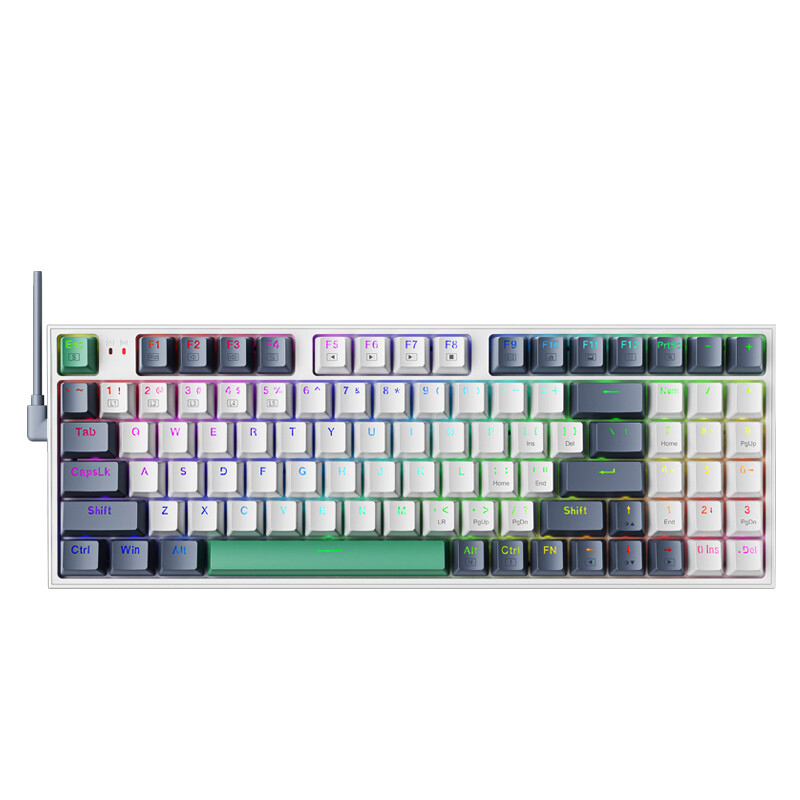 机械师  K500-94 有线机械键盘 94键帽 红轴 RGB PBT 白色 计价单位:个