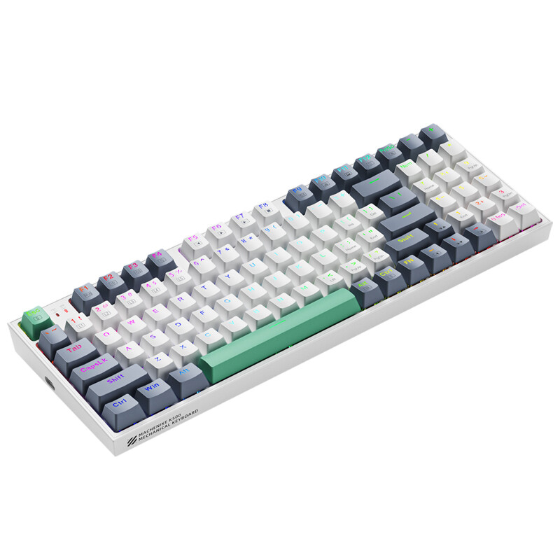 机械师  K500-94 有线机械键盘 94键帽 红轴 RGB PBT 白色 计价单位:个