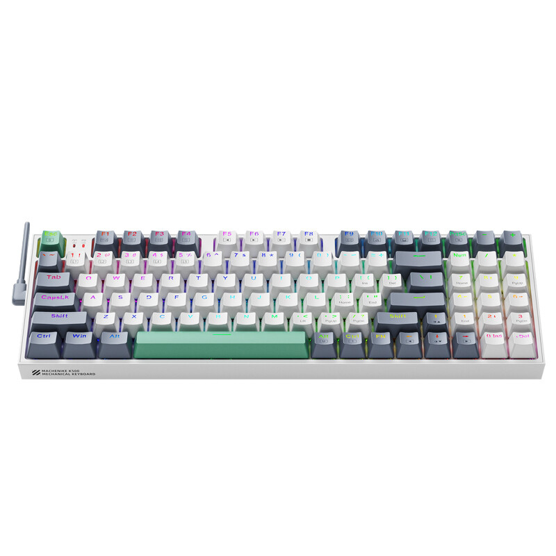 机械师  K500-94 有线机械键盘 94键帽 红轴 RGB PBT 白色 计价单位:个