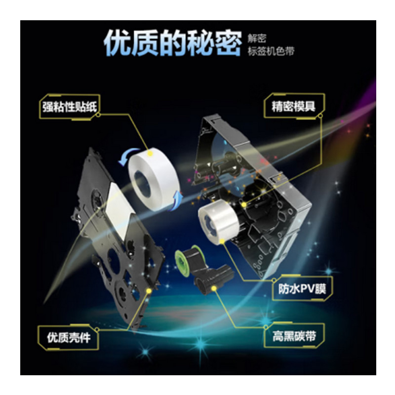 映美佳  Y-TZe-231 标签机色带 12mm 白底黑字TZe-231适用兄弟 标签色带PT-D210 450 600 E550W P700 900不干胶标签纸  计价单位:个