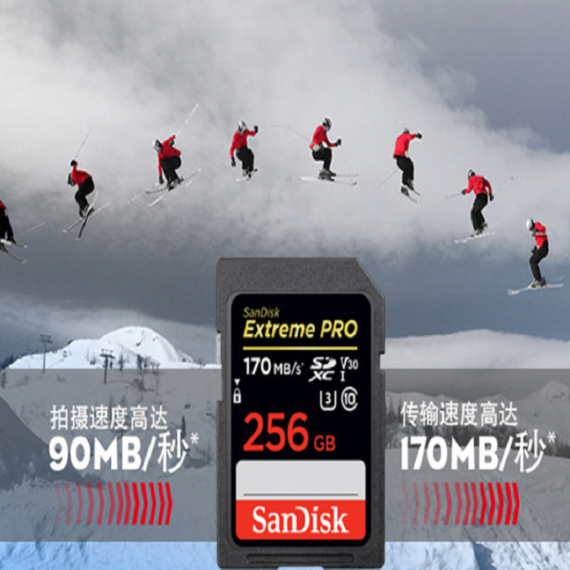 闪迪 SANDISK 256GB 存储卡 SD存储卡 U3 C10 V30 4K至尊超极速版数码相机内存卡 读速170MB/s 计价单位:个