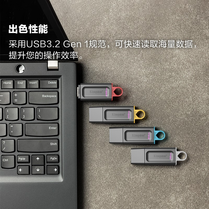 金士顿 KINGSTON DTX 高速U盘 256GUSB3.0  黑色 计价单位:个