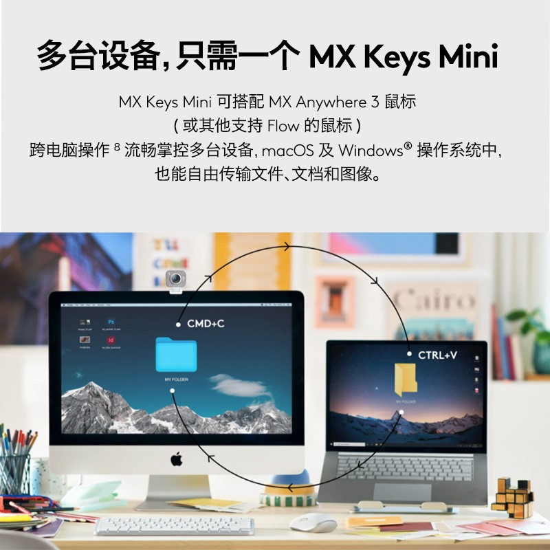 罗技 LOGITECH MX Keys Mini 无线蓝牙键盘 （商用版） 科技灰  计价单位:个