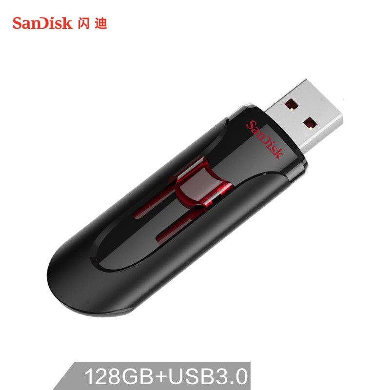 闪迪 SANDISK CZ600 128g U盘 USB3.0  黑色 计价单位:个