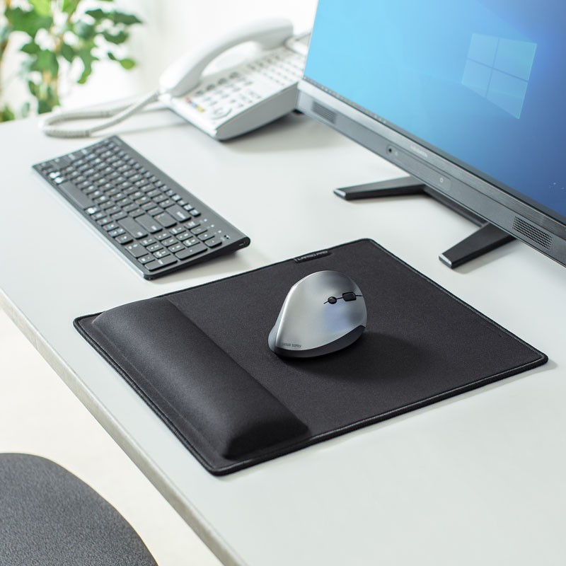 山业 SANWA SUPPLY 200-MPD022S 鼠标垫 大尺寸带碗托 32*36cm 黑色 计价单位:个