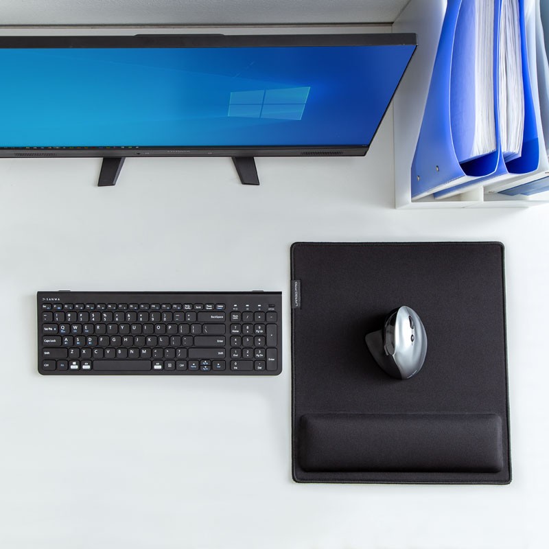 山业 SANWA SUPPLY 200-MPD022S 鼠标垫 大尺寸带碗托 32*36cm 黑色 计价单位:个