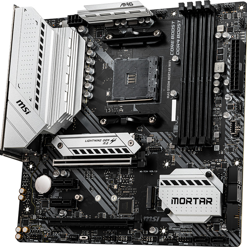 微星 MSI MAG B550M MORTAR WIFI 迫击炮电脑主板 支持CPU5600X 5800X 3700X 5600G  AMD B550 Socket AM4 计价单位:块