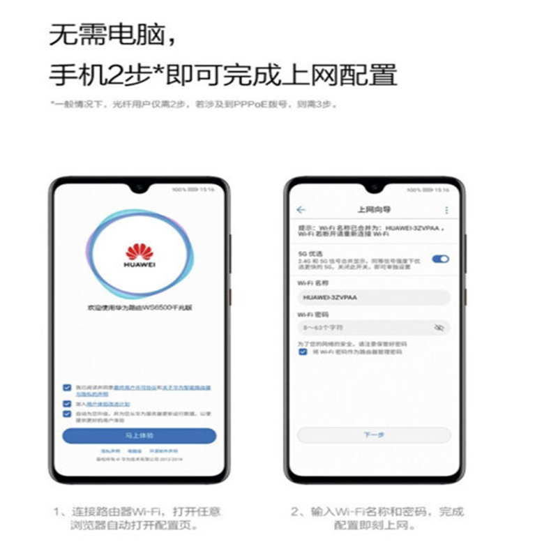 华为 HUAWEI WS6502 路由器 千兆家用 智能5G双频 计价单位:个