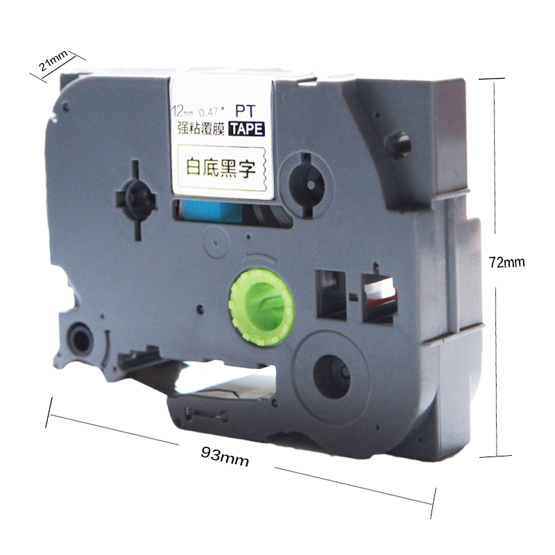 普贴 Putie TZ3-231 标签纸 12mm*8m 231张/卷 白底黑字 计价单位:卷