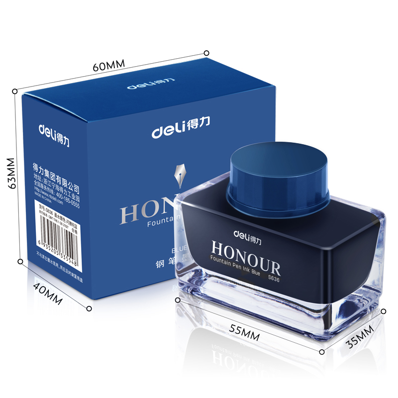 得力 deli s636 非碳素钢笔墨水 30ml 纯蓝   计价单位:瓶 得力 deli s636 非碳素钢笔墨水 30ml 纯蓝   计价单位:瓶