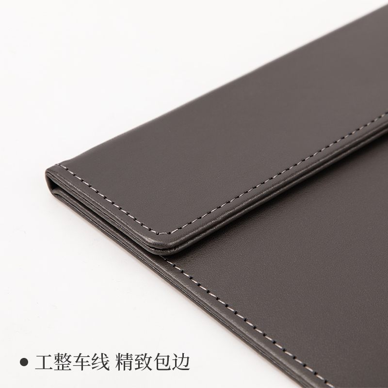 得力 deli 64506 A4皮质板书写垫板 带笔 灰 计价单位:个