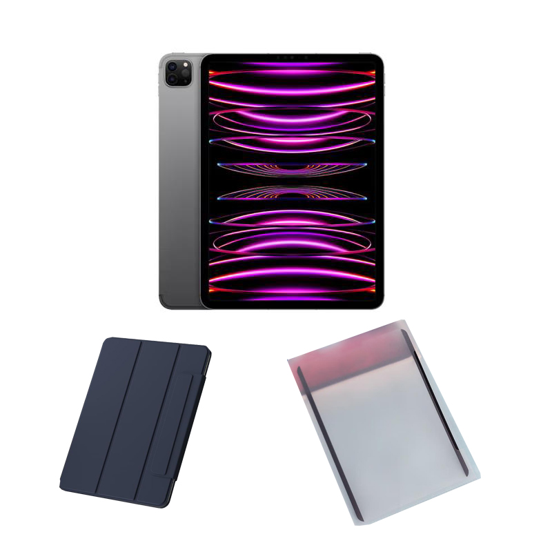 苹果 Apple MNXF3CH/A iPad Pro 平板电脑 11英寸 2022年款 256G WLAN版 M2芯片 深空灰色 含（保护壳*1 保护膜*1） 计价单位:套