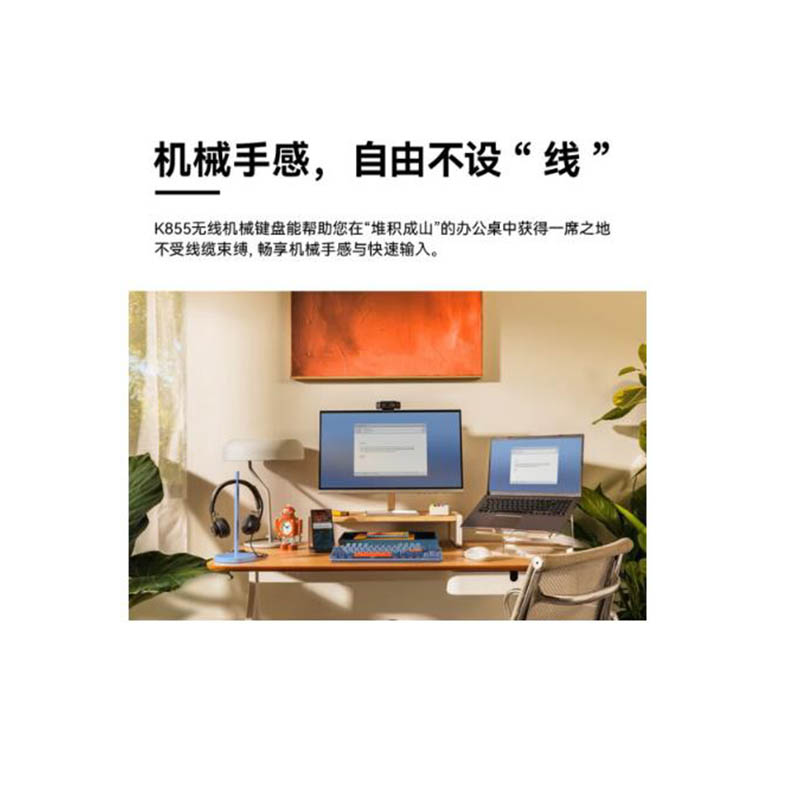 罗技 LOGITECH K855 无线机械键盘  红轴 蓝牙键盘  84键 雾霾蓝 计价单位:个 罗技 LOGITECH K855 无线机械键盘  红轴 蓝牙键盘  84键 雾霾蓝 计价单位:个