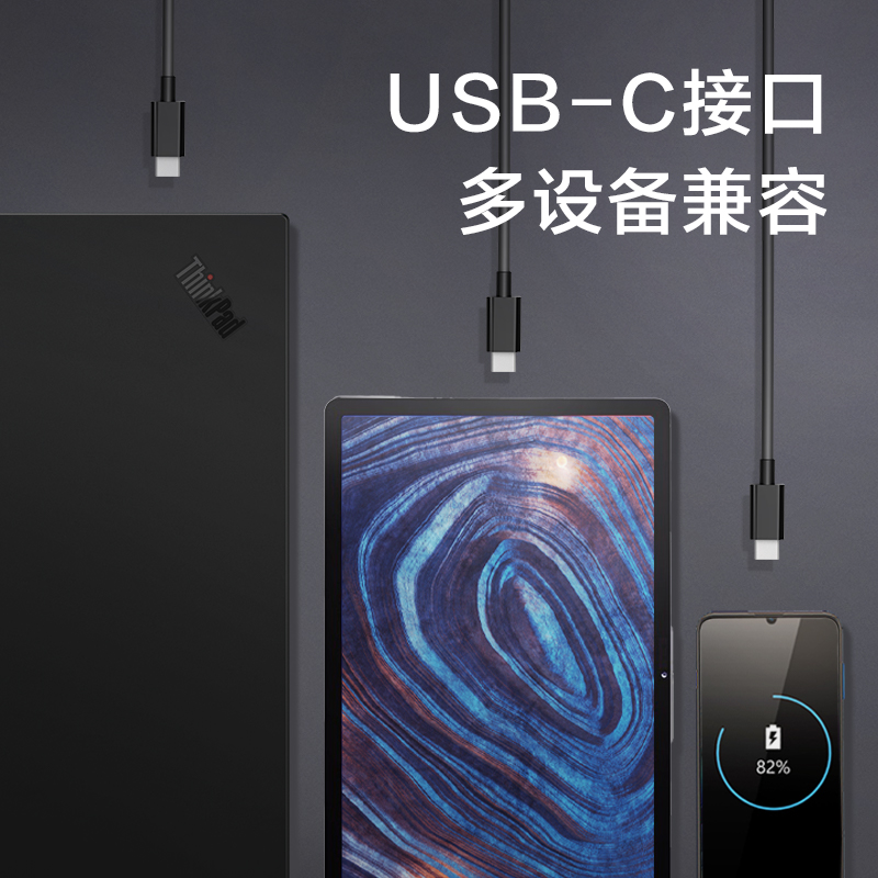 联想 Lenovo 36005200 口红电源 65W便携旅行充电器 USB-C 黑色 计价单位:个