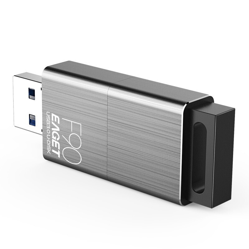 忆捷 EAGET F90 U盘 USB3.0 高速 金属推拉式 枪色 32GB 计价单位:个