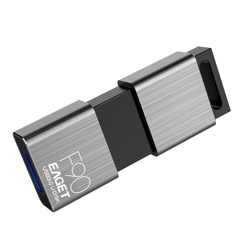 忆捷 EAGET F90 U盘 USB3.0 高速 金属推拉式 枪色 32GB 计价单位:个