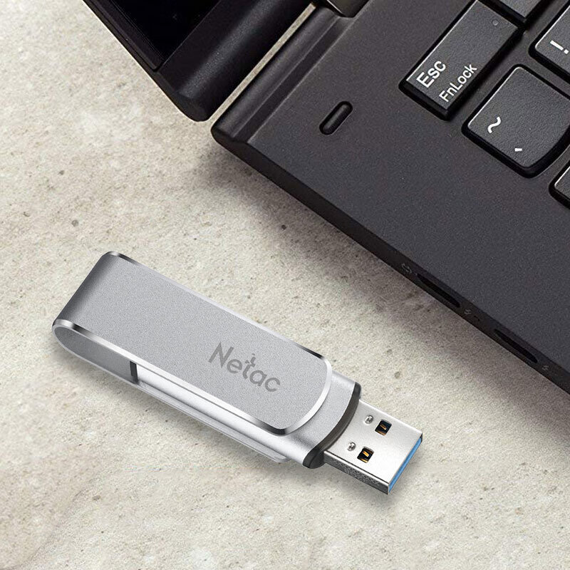 朗科 Netac U388 U盘 128G USB3.0金属旋转 银色 计价单位:个