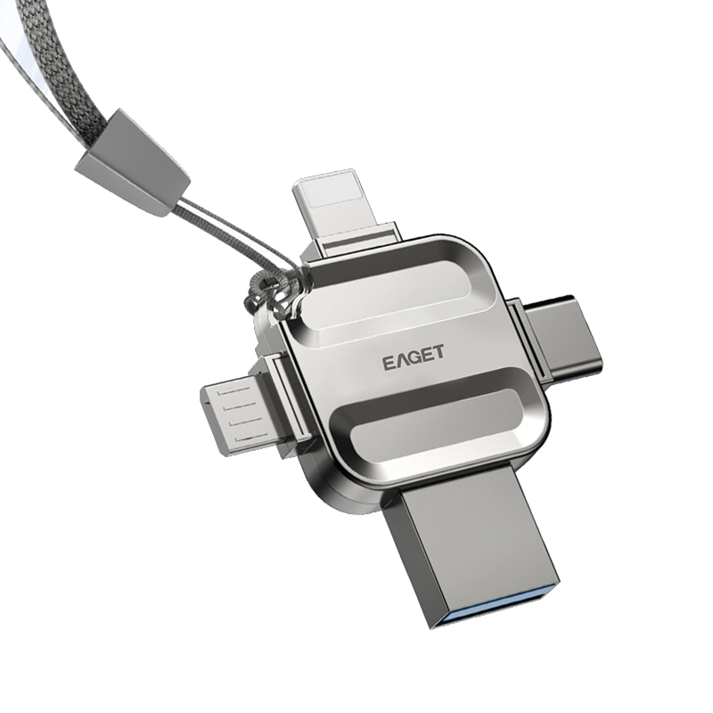 忆捷 EAGET I71 U盘 128G USB3.0 Lightning Type-C MicroUSB四口 计价单位:个
