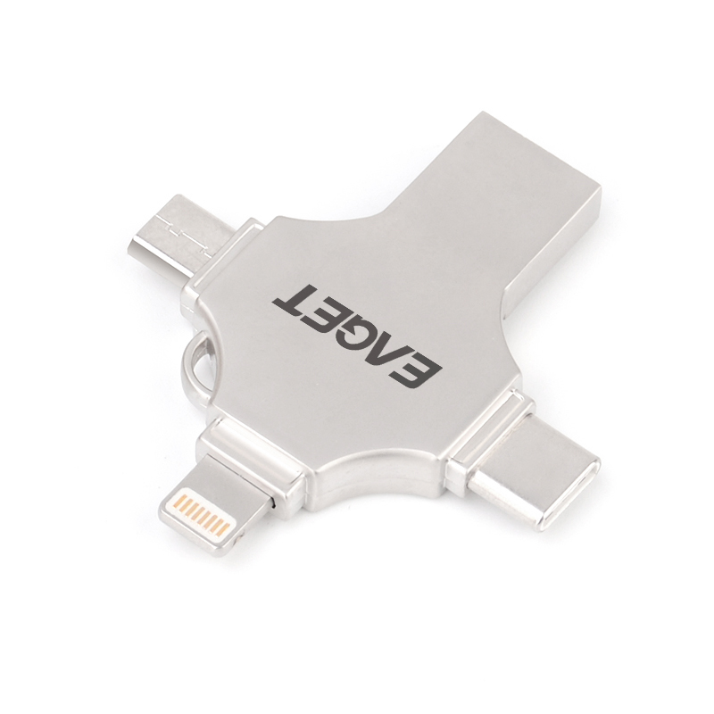 忆捷 EAGET CF12 U盘 32GB 苹果安卓type-c四合一U盘手机电脑两用优盘 计价单位:个