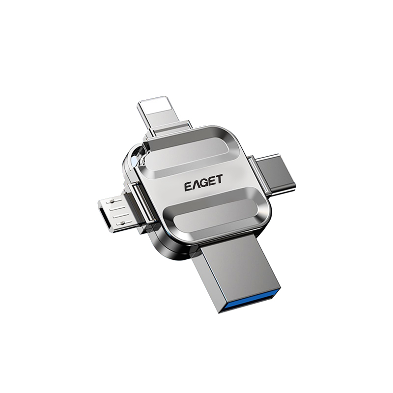 忆捷 EAGET I71 U盘 128G USB3.0 Lightning Type-C MicroUSB四口 计价单位:个