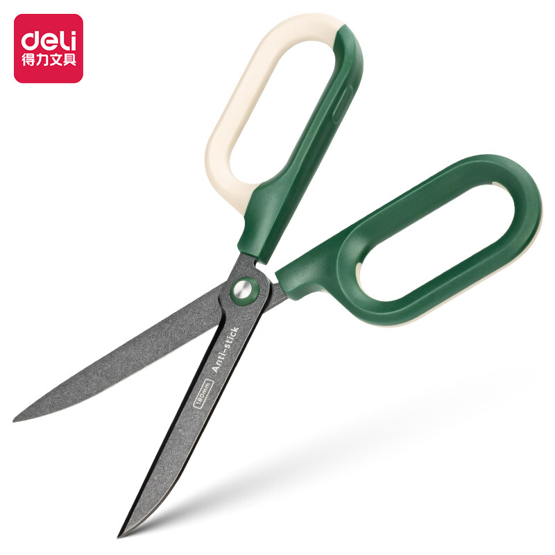 得力 deli QG157 剪刀 特氟龙撞色款 绿色 计价单位:把