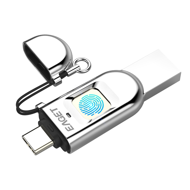 忆捷 EAGET FU68 U盘 32GB Type-C USB3.1 指纹加密 双接口 计价单位:个