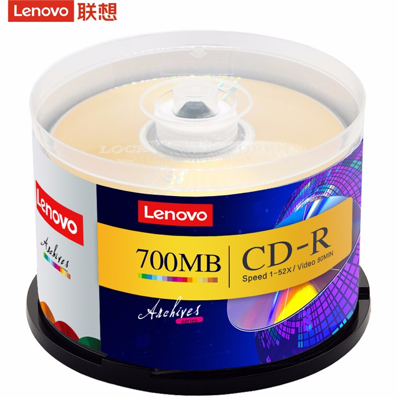 联想 Lenovo CD-R 光盘/刻录盘 52速700MB 50片/桶 计价单位:桶