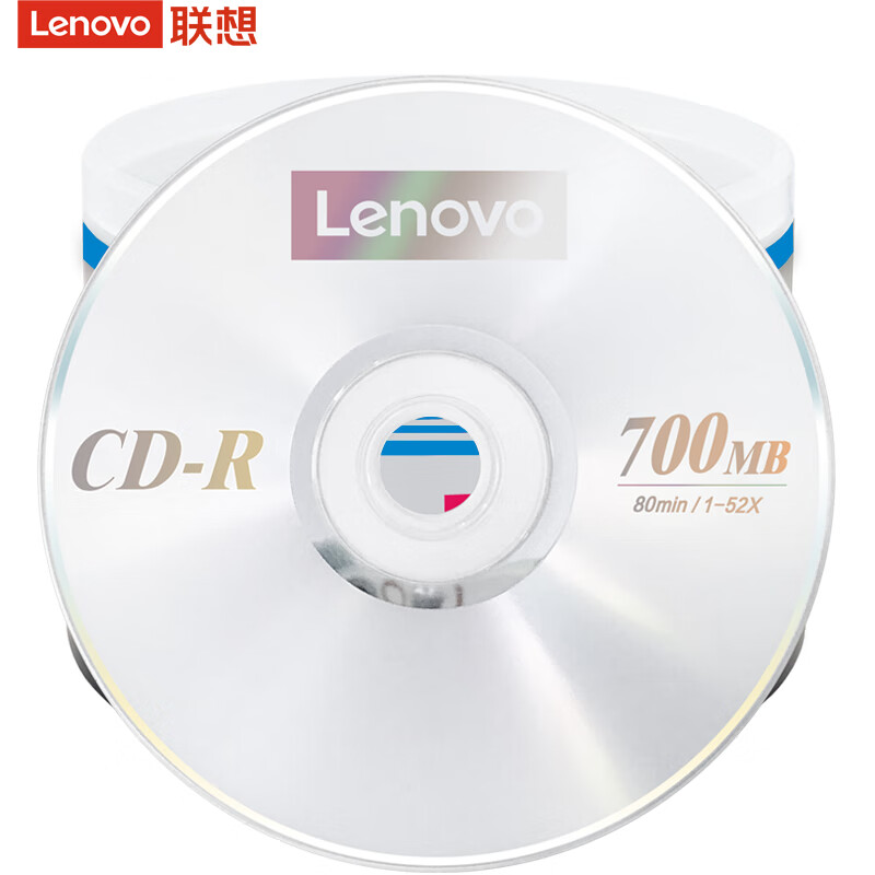 联想 Lenovo CD-R 空白刻录盘 52速700MB 办公系列 桶装50片 直径12CM 计价单位:桶