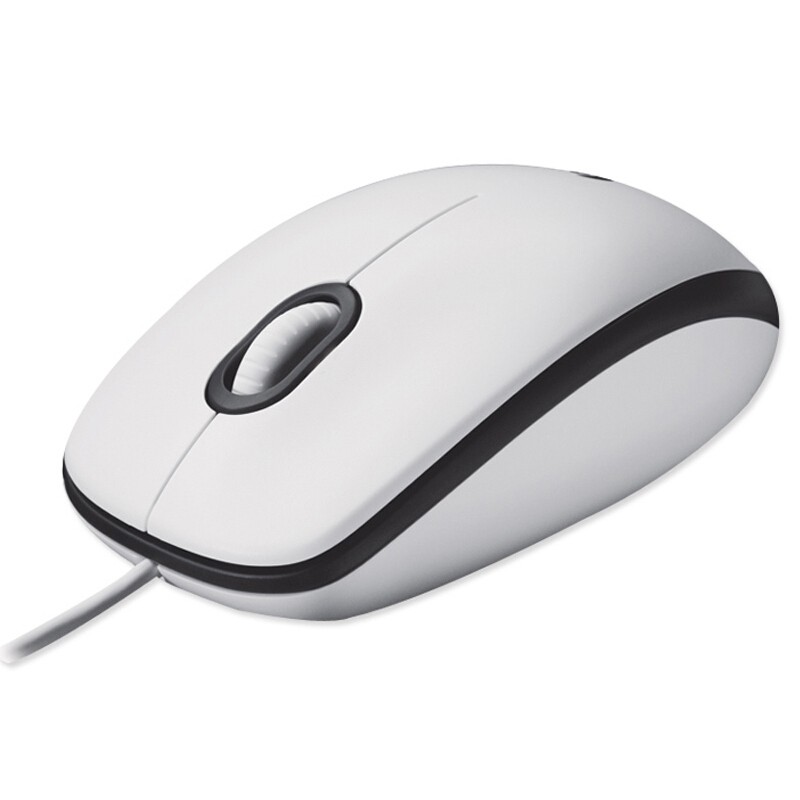 罗技 LOGITECH M100r 有线鼠标 白色 计价单位:个