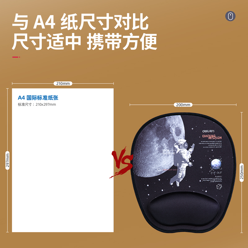 得力 deli 83005 鼠标垫 中国航天 220*250*25mm 黑色 计价单位: 张