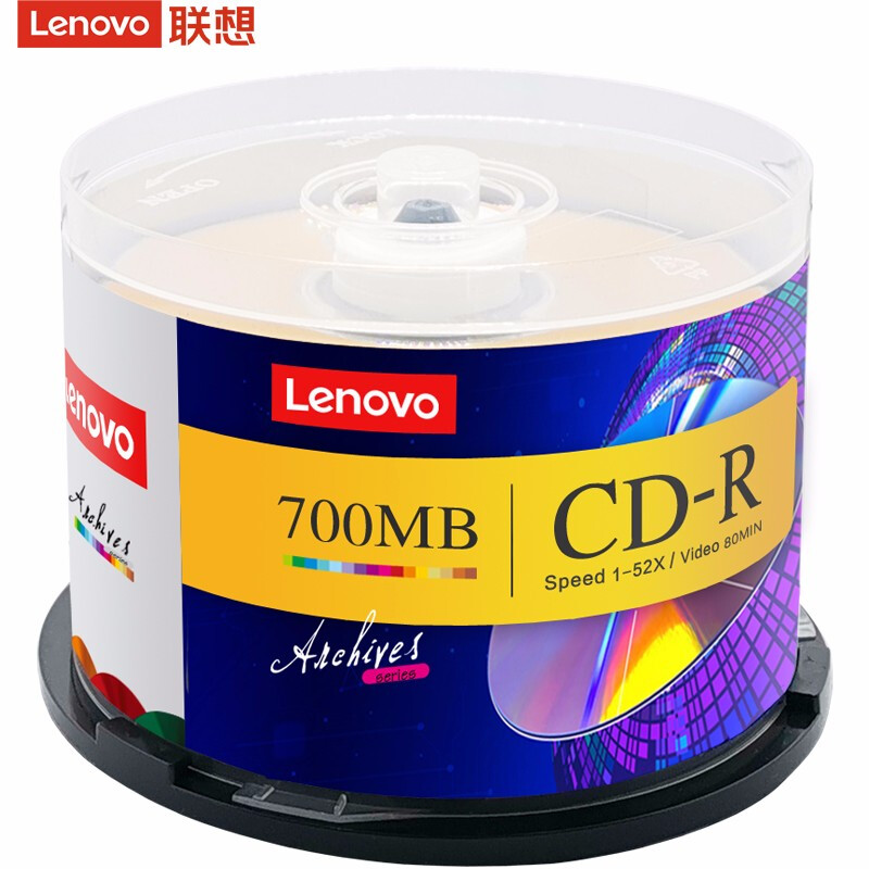 联想 Lenovo CD-R 光盘/刻录盘 52速700MB 50片/桶 计价单位:桶