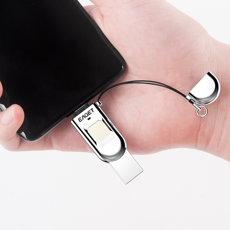 忆捷 EAGET FU68 U盘 32GB Type-C USB3.1 指纹加密 双接口 计价单位:个
