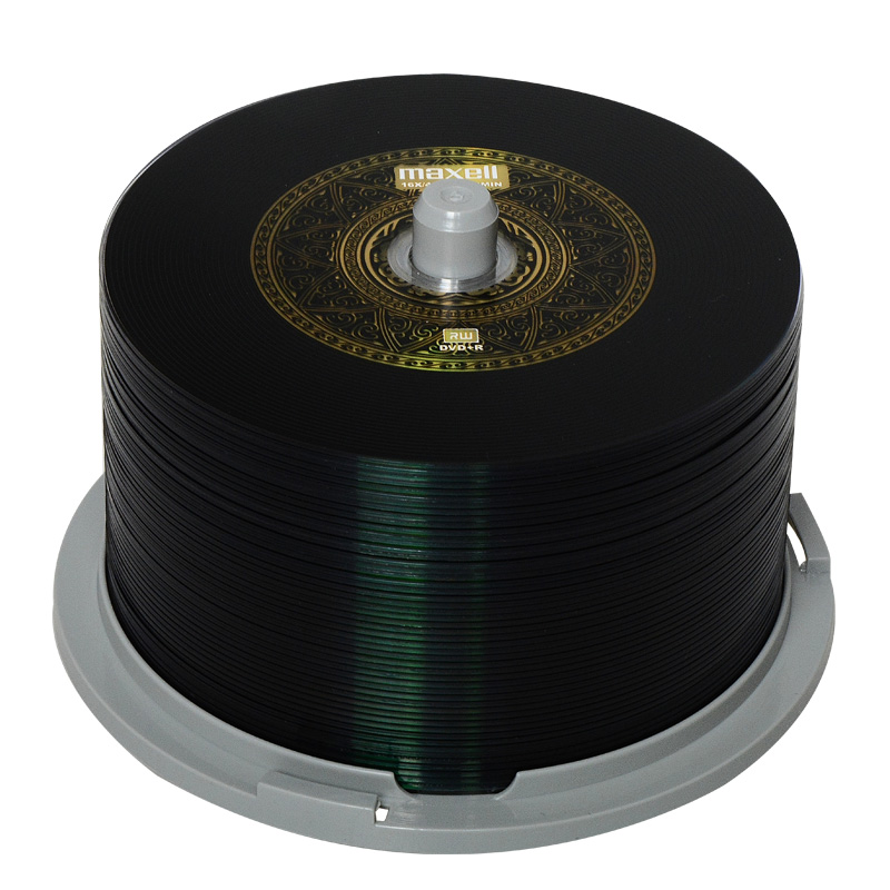 麦克赛尔 MAXELL DVD+R 刻录光盘 16速4.7G台产 黄纹黑尊 桶装50片 计价单位:桶