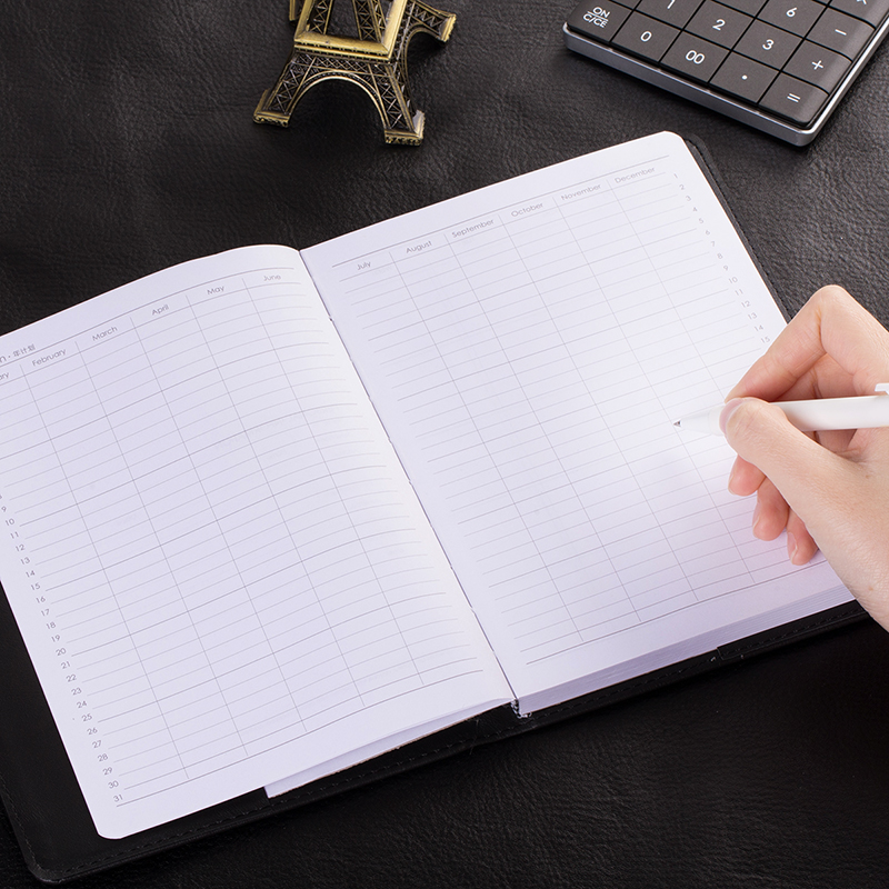 得力 deli 3324 高级商务皮面本 25K 112页 20.5*14.3cm 黑色 计价单位:本