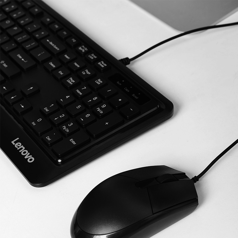 联想 Lenovo KM102 有线键盘鼠标套装  黑色 计价单位:套