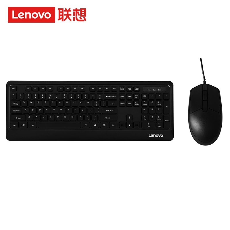 联想 Lenovo KM102 有线键盘鼠标套装  黑色 计价单位:套
