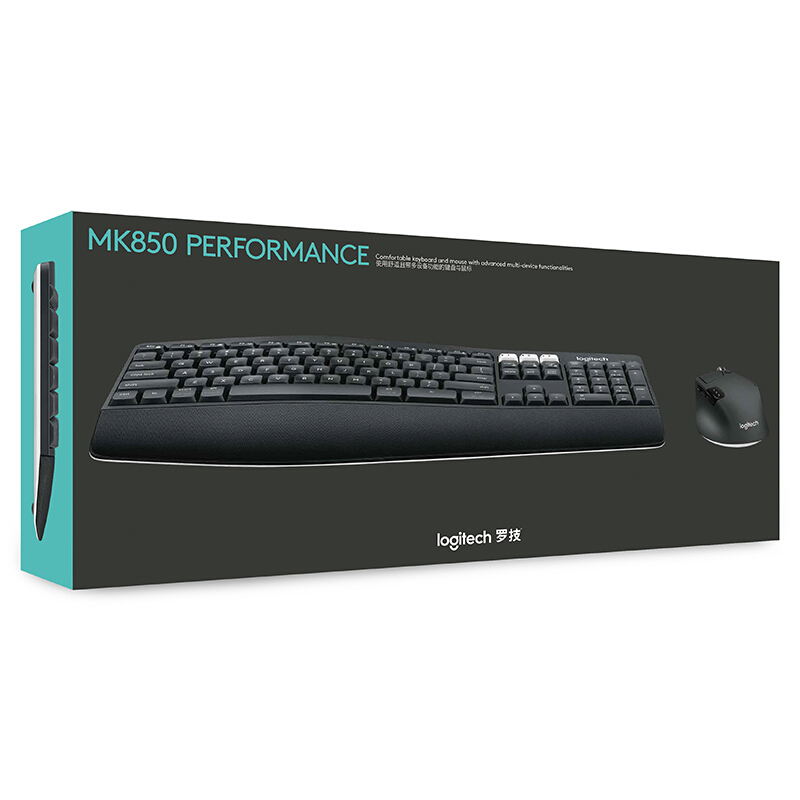罗技 LOGITECH MK850 无线蓝牙键鼠套装  带优联接收器 黑灰色 计价单位:套