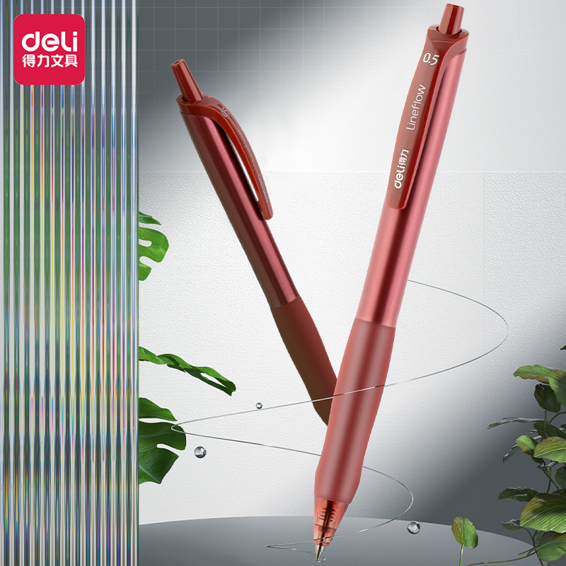 得力 deli S60 臻顺滑办公中性笔 0.5mm子弹头 12支/盒 红色 计价单位:盒