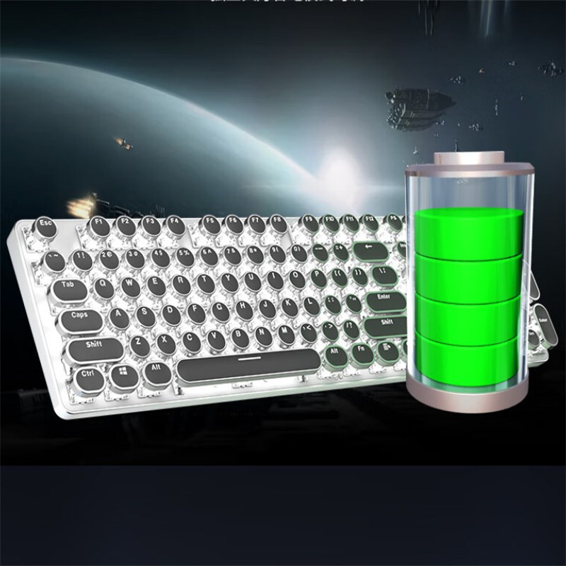 前行者 EWEADN TK950 无线蓝牙朋克机械键盘鼠标套装 白色蓝光 青轴 无线三模版+鼠标 计价单位:套