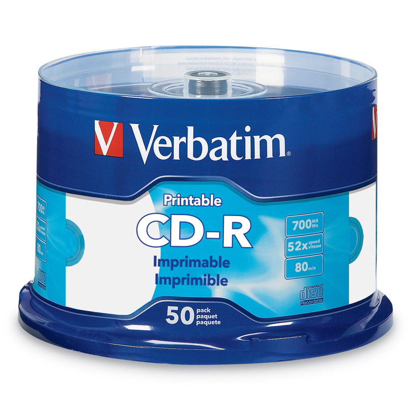 威宝 VERBATIM 98473 光盘 52速700MB 台产CD可打印50片/桶 计价单位:桶