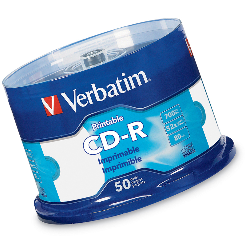 威宝 VERBATIM 98473 光盘 52速700MB 台产CD可打印50片/桶 计价单位:桶