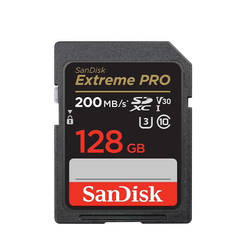 闪迪 SANDISK 128gb SD存储卡 U3 C10 V30 4K至尊超极速版数码相机内存卡 读速200MB/s 写速90MB/s  计价单位:张